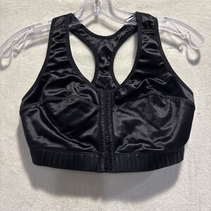 Enell NL102 High Impact Front Close Racerback Black Sports Bra Size 1 Running